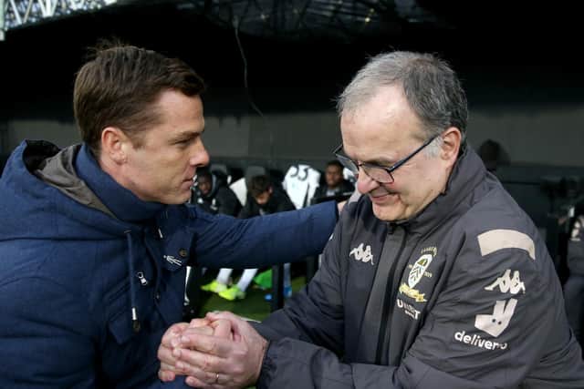 WE'LL MEET AGAIN: Leeds United head coach Marcelo Bielsa, right, and Fulham boss Scott Parker before the two sides met at Craven Cottage last December, a game which the Cottagers won 2-1. Photo by Marc Atkins/Getty Images.