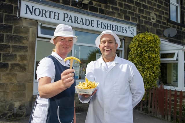 Hayley and Jonathan Hunt - the owners of  North Parade Fisheries in Ilkley -  are   hoping it will be named the oldest chippy in the country.
 Picture: Tony Johnson