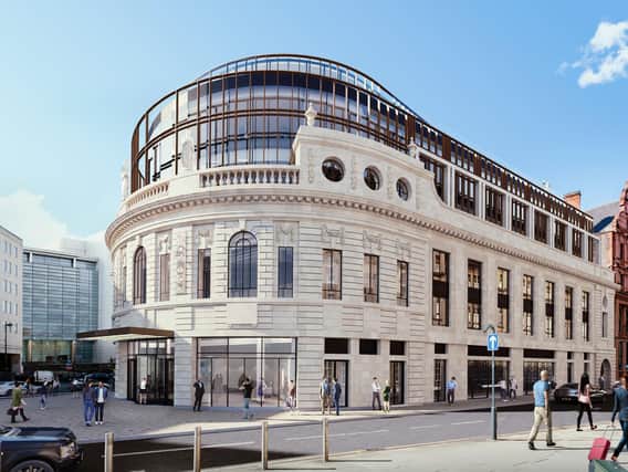 An artist's impression of the refurbished Majestic building in Leeds