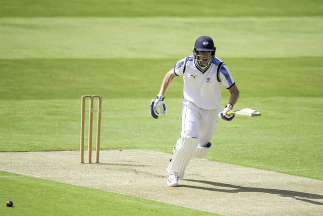 BIG LOSS: Yorkshire's Tom Kohler-Cadmore hits out against Lancashire. Picture by Allan McKenzie/SWpix.com
