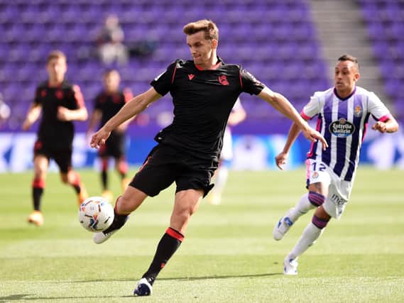 EXPERIENCED: Diego Llorente in action for Real Sociedad in the 1-1 draw at Valladolid in La Liga earlier this month. Photo by Denis Doyle/Getty Images.