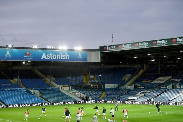 EMPTY STANDS: For Leeds United's Carabao Cup clash at home to Hull City last week and fans could be facing another six-month wait before being able to cheer on their team from inside Elland Road. Photo by Oli Scarff - Pool/Getty Images.