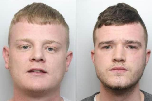 Stephen Dunford and Brandon Bailey have been jailed for their involvement in the shooting of a 12-year-old boy in Arbourthorne, Sheffield. Photo: West Yorkshire Police.