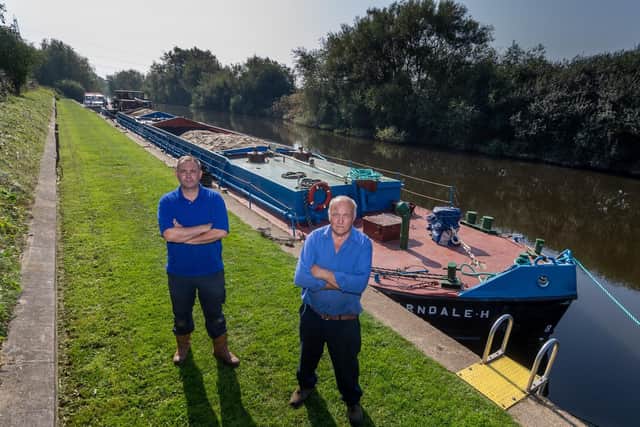 Jonathan and John Branford who are carrying freight into Leeds by barge for the first in nearly two decades Picture James Hardisty