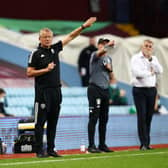 'UNACCEPTABLE': Sheffield United boss Chris Wilder, left, pictured during Monday evening's 1-0 loss at Aston Villa in which he was again unhappy with Blades 'gifts'. Photo by Julian Finney/Getty Images.