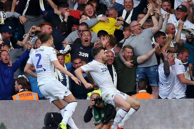 MAYHEM - Moments like this give Leeds United games their meaning. Pic: Getty