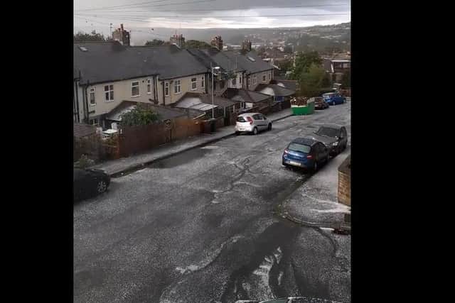 Hail in Shipley, West Yorkshire