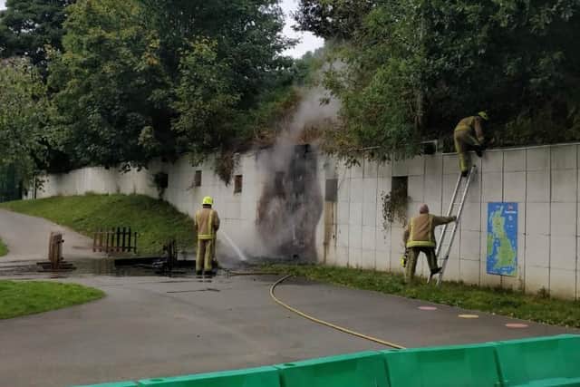 Firefighters were not able to save the wooden library (photo: Alistair Field).