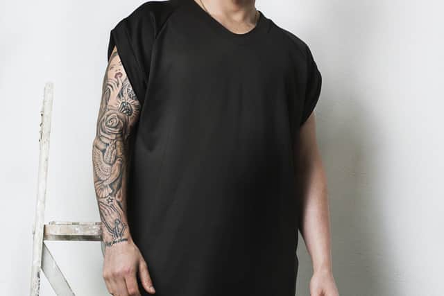 Black end of roll Scuba oversized T-shirt, £165; HIROTO Charcoal hareem trousers, £200.
 
| PHOTOGRAPHER- DMITRIJ VASILENKO
| MODEL - DANI PICCIANO
| VEGAN CRUELTY FREE MAKEUP ARTIST- CHARLOTTE HUBBARD 
| FASHION DESIGNER & STYLIST- ZARAMIA AVA
| STUDIO- FABRICATION