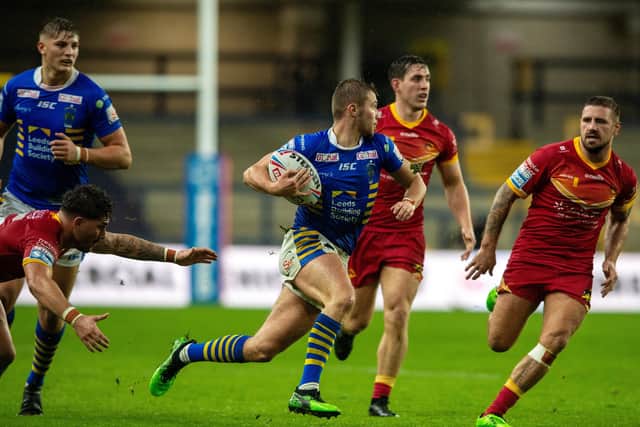 Jack Walker on the attack against Catalans Dragons.  Picture: Bruce Rollinson.