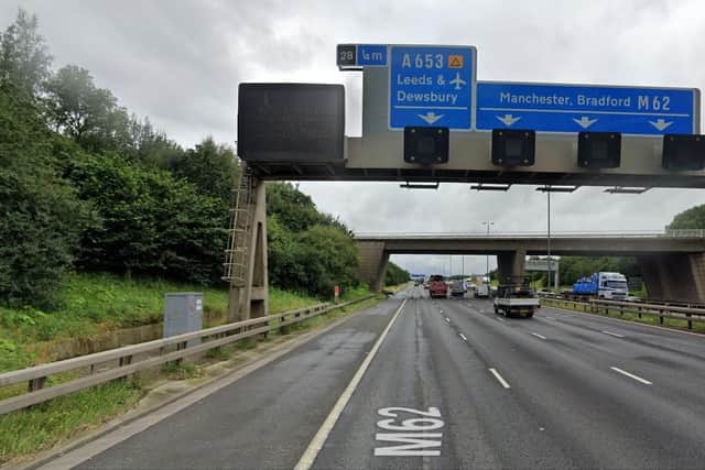 The crash happened on the M62