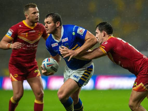 Rhinos' Brett Ferres looks too offload during Wednesday's game. Picture  by Bruce Rollinson.