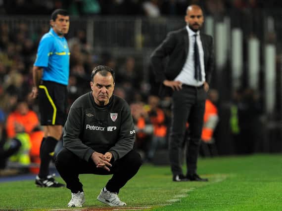 IMPOSING - Marcelo Bielsa recalls his Athletic Bilbao team struggling to impose themselves against Pep Guardiola's Barcelona. The two meet again when Leeds United face Manchester City on Saturday at Elland Road. Pic: Getty