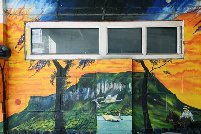 One of the walls of Stephen's garden studio
