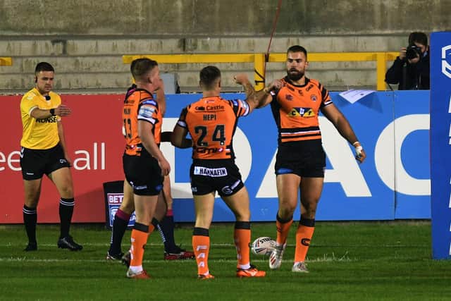Magic Mike: Castleford's Mike McMeeken scores his side's opening try.
Picture: Jonathan Gawthorpe