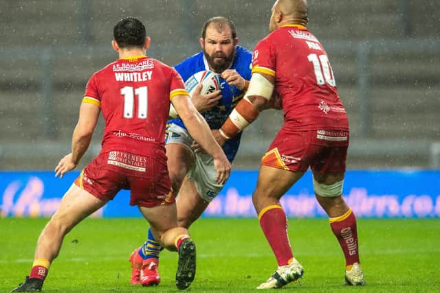 Adam Cuthbertson in action against Catalans Dragons
. Picture: Bruce Rollinson.