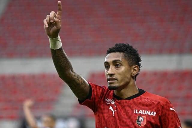 DEAL AGREED: With Rennes winger Raphinha. Photo by DAMIEN MEYER/AFP via Getty Images.
