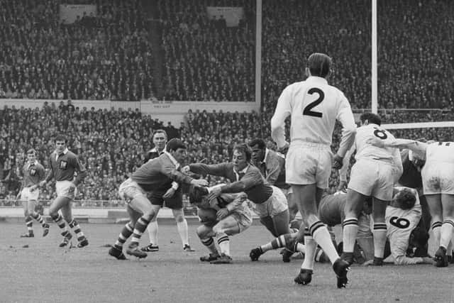 Salford taking on Castleford in their last Wembley appearance in May 1969. Picture: Evening Standard/Hulton Archive/Getty Images.