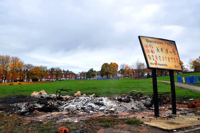 The aftermath of the Bonfire Night chaos in Banstead Park, Harehills.