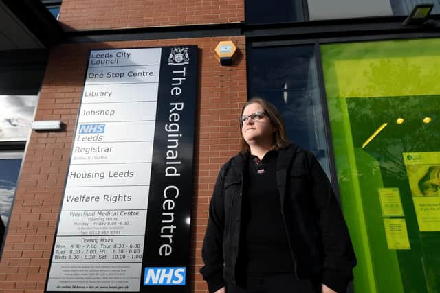 Anna Quinn-Martin, Linking Leeds service manager, outside the Reginald Centre in Chapeltown.

Photo: Sim,on Hulme