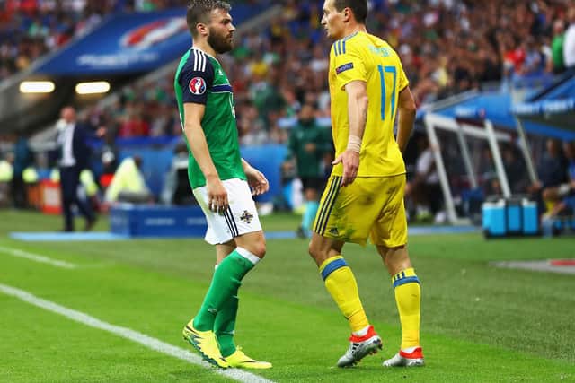 HISTORY MAKER - Stuart Dallas in action for Northern Ireland in the European Championships in 2016, where they beat Ukraine 2-0. Pic: Getty