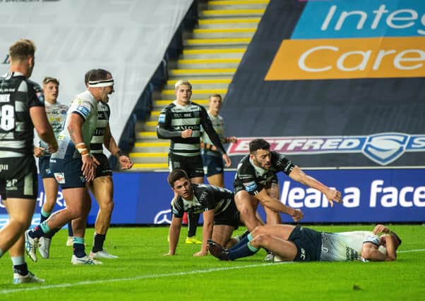 Jack's back: Jack Walker scored his second try against Hull in his second game back after a long injury lay-off.  Picture Bruce Rollinson