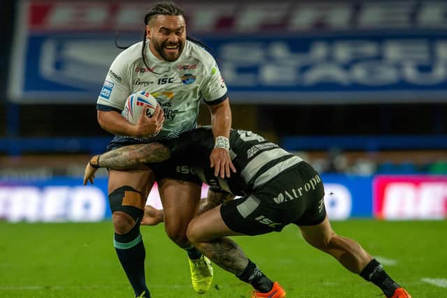 Konrad Hurrell in action against Hull. Picture by Bruce Rollinson.