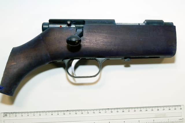 The .22 shotgun Thomas Mair used to kill Mrs Cox. Police say the investigation into how he acquired the gun has now gone cold
