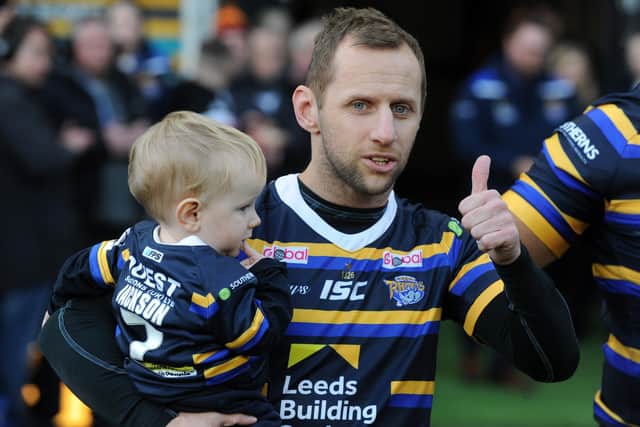 Documentary: Former Leeds Rhinos star Rob Burrow with his son Jackson.