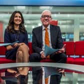 Pictured BBC Look North Presenters Harry Gration (right) and Amy Garcia. Picture: James Hardisty/JPIMedia