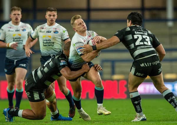 Brad Dwyer is battling with Richie Myler to be starting full-back in Saturday's Challenge Cup final against Salford.
 Picture: Bruce Rollinson.