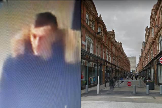 Police want to identify this man after another man was robbed of his electric bike in Leeds city centre.