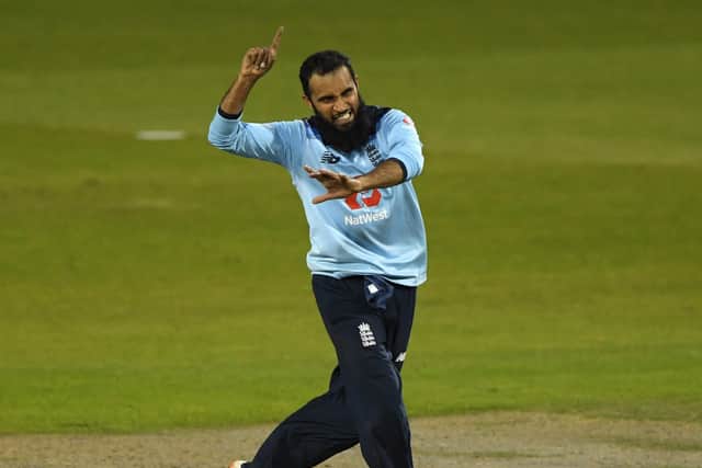 NEW DEAL: Adil Rashid celebrates the wicket of Alex Carey of Australia in the 2nd ODI clash between England and Australia at Emirates Old Trafford last month. Picture: Stu Forster/Getty Images