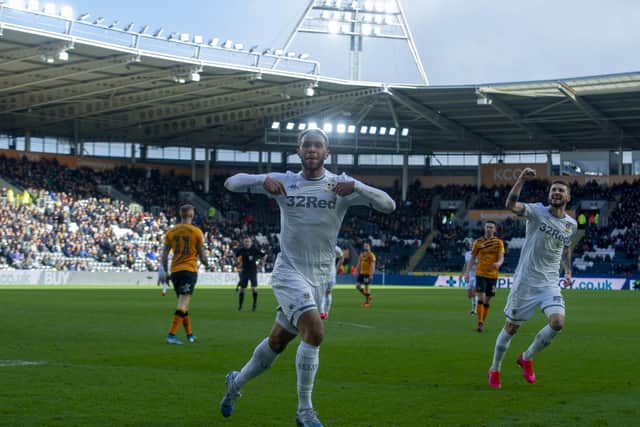 Tyler Roberts celebrates his goal against Hull City last season.