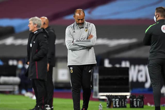 FORCED TO WAIT: Wolves boss Nuno Espirito Santo. Photo by Andy Rain - Pool/Getty Images.