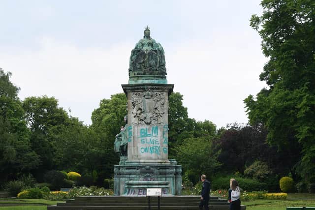The statue of Queen Victoria at Woodhouse Moor was vandalised earlier this year.
