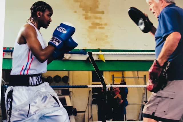 A shot from the family album of Nicola training at the Hard and Fast boxing club in Barnsley.