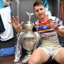 Rhinos' Tom Briscoe scored five tries on his last visit to Wembley, in 2015. He hopes to win the Cup for a third time on Saturday. Picture by Steve Riding.