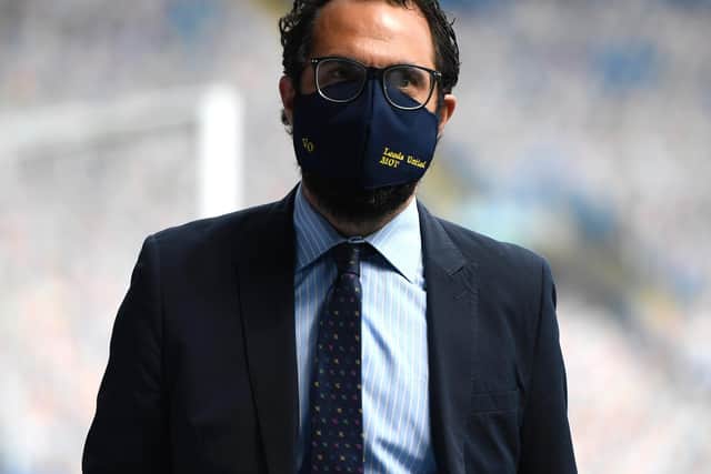 EXCLUSIVE: With Leeds United director of football Victor Orta. Photo by George Wood/Getty Images.