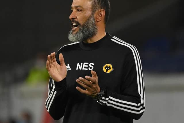 APPLAUDED: Wolves boss Nuno Espirito Santo has been impressed with Leeds United under Whites head coach Marcelo Bielsa and expects a tough game at Elland Road. Photo by INA FASSBENDER/POOL/AFP via Getty Images.