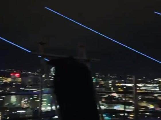 Seb Lee was testing the lasers on Sunday night.