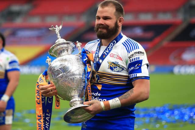 Leeds Rhinos veteran Adam Cuthbertson with Coral Challenge Cup. Picture: PA.