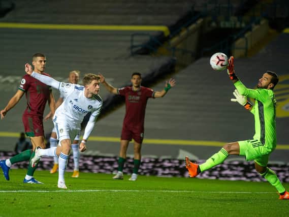 PROBLEMATIC - Leeds United gave Wolves a torrid time in the first half but faded, as the visitors grew in confidence in the second half. Pic: Bruce Rollinson