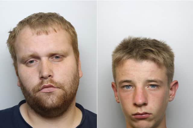 Adam Hunter (left) was jailed for seven-and-a-half years over the £80,000 'drug den' at a house in Cross Green. His teenage housemate Connor Bass was sent to a young offender institution for 22 months.