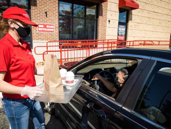 Leeds Cardigan Fields Five Guys has launched the 'Curbside' pick-up service.