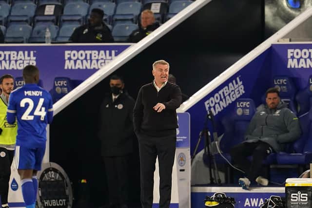 IMPRESSED: Aston Villa boss Dean Smith, during Sunday's 1-0 win at Leicester City. Photo by Jon Super - Pool/Getty Images.