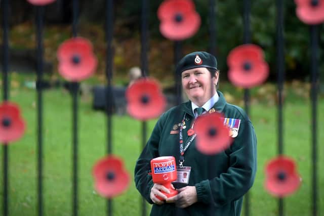 Cheryl Johnson, 52, who has stepped up as an organiser for this year's poppy appeal in Rotherham