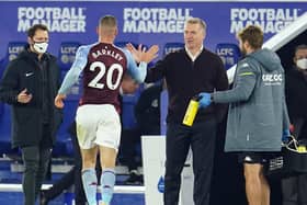 'TOP PLAYER': Aston Villa boss Dean Smith has hailed the impact of Chelsea loanee Ross Barkley, left, who is fit to start Friday night's clash against Leeds United after a recent knee issue. Photo by JON SUPER/POOL/AFP via Getty Images.