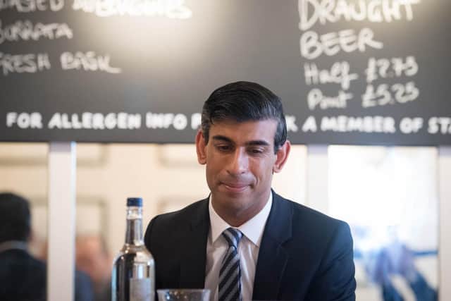 Chancellor of the Exchequer Rishi Sunak hosting a roundtable for business representatives at Franco Manca in Waterloo, London. Photo: PA