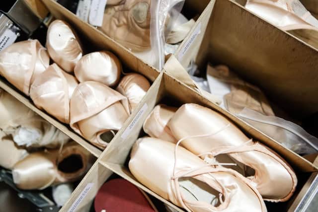 Ballet shoes at the Northern Ballet in Leeds, ahead the company's first live performances in more than seven months. PA Photo. Image: Danny Lawson/PA wire